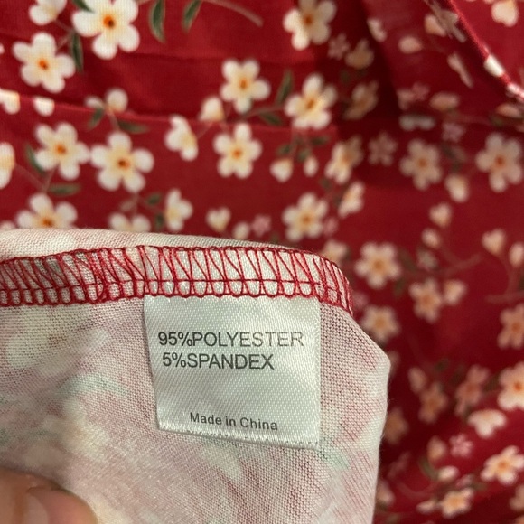NWT Fensace Red Floral Mini Dress - Picture 4 of 5
